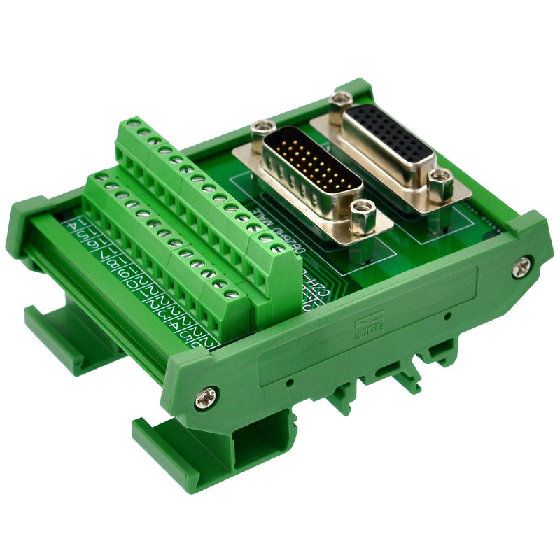[Australia - AusPower] - DIN Rail Mount DSUB DB26HD Male/Female Header Interface Module, D-SUB Breakout Board. 