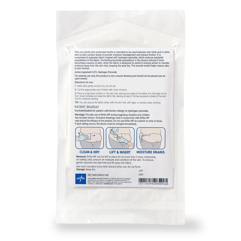 [Australia - AusPower] - Medline Remedy Specialized DriGo-HP Antibacterial Wicking Sheet, 10" x 36", Advanced Moisture Management, Hospital Grade 