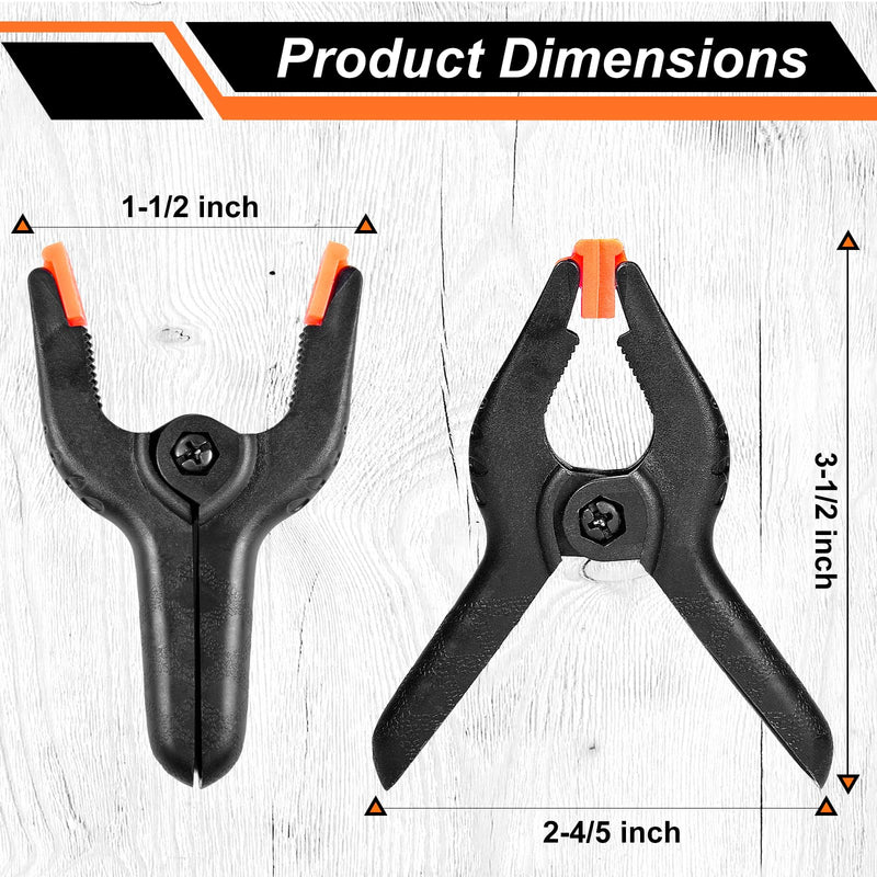 [Australia - AusPower] - Spring Clamps 12 Packs, Spring Clips 3.5 inch Spring Clamp for Crafts and Professional Backdrop Clips, Plastic Clamps Clips for Backdrop Stand, Heavy Duty Clamps for Woodworking Rondauno 