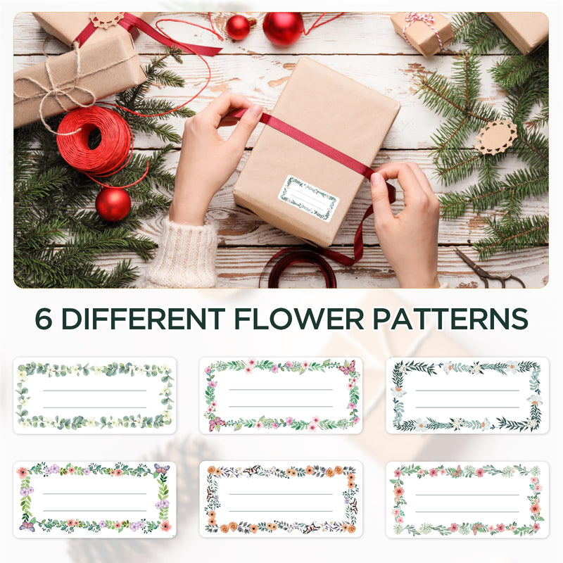 Cozary Self-Adhesive Labels Pack of 500, 7.5 x 3.5 cm, 6 Designs, Can Be Written On 500Pcs