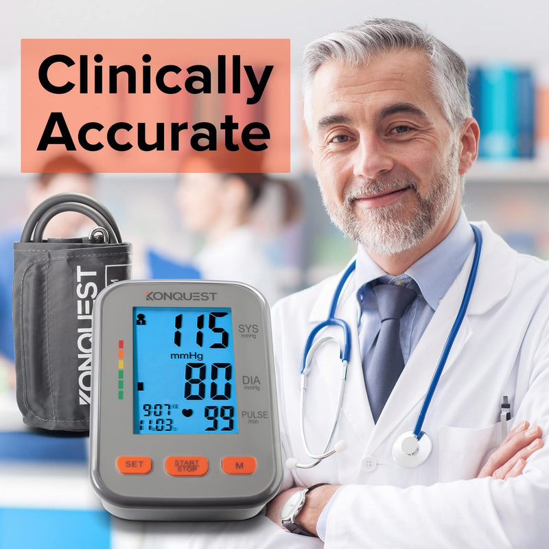 [Australia - AusPower] - Konquest KBP-2704A Automatic Upper Arm Blood Pressure Monitor - Adjustable Bp Cuff - Large Backlit Display - Irregular Heartbeat Detector - Tensiometro Digital - Bp Monitor Cuff 
