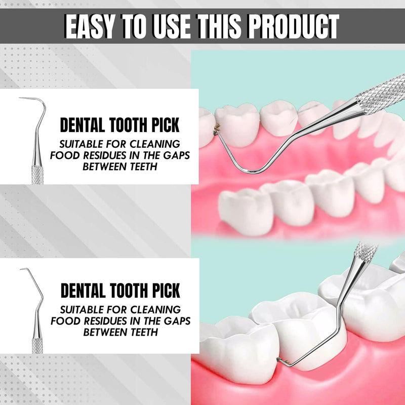 [Australia - AusPower] - Professional Dental Tools |Tartar Scraper for Dentist, Personal Use and Pets | Plaque Remover with Comfortable Grip, Double ended Hollow Scaler | Japanese Stainless Steel (Dental Probe, Polish) 