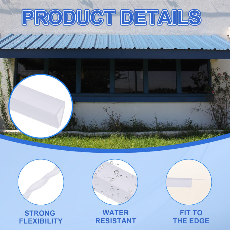 YOKIVE Clear Rubber U Channel Edge Trim, Silicone Door Seal Strip 1/4" Slot Fit for 7/32"-9/32" Edge | Metal Edge Guard Protector Great for Plywood, Glass, Sheet Metal (10-Feet) 1/4 Inch