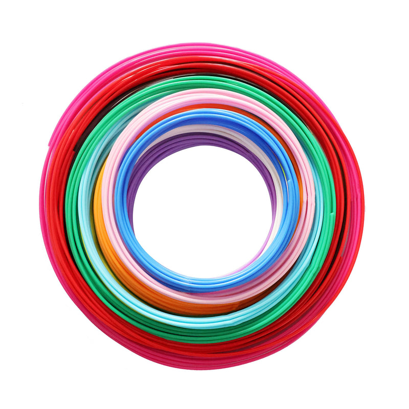 [Australia - AusPower] - 15 Bright Colors 1.75mm 3D Pen PLA Filament Refill, Each Color 10feet, Total 150 Feet 3D Pen/3D Printer PLA Sample Pack, Compatible with MYNT3D / SCRIB3D Printing Pen Pla 15 Most Popular Solid Colors Mixed 