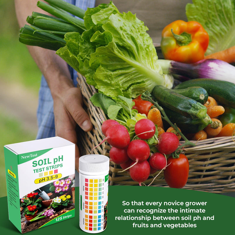 [Australia - AusPower] - Soil pH Test Kit: Upgraded 125 Soil pH Test Strips with Measuring Cylinders for Accurate Testing pH Level of Garden Lawn Grass Flower Vegetable Compost Dirt (125) 