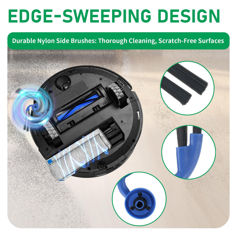 [Australia - AusPower] - Replacement Parts Compatible with Ecovacs Deebot X9 Pro Omni/X9 Pro Robot Vacuum Cleaner,Parts Include 1 Main Brush,2 Roller Mop Pads,6 Hepa Filters,8 Side Brush, 8 Dust Bags 