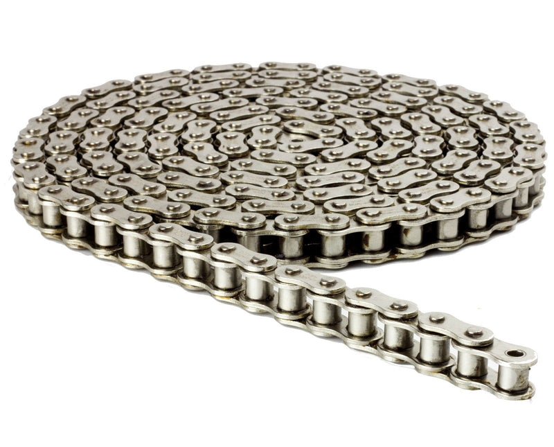 [Australia - AusPower] - Jeremywell 40NP Nickel Plated Roller Chain 10 Feet with 2 Connecting Links, Heat Treated, Corrosion Resistant, Eliminates Stress Cracking, unwanted wear, and Easy Corrosion 2 Master Link 
