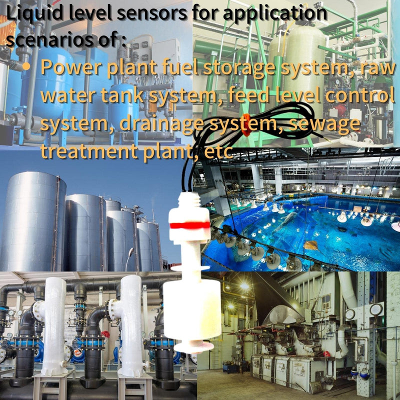 [Australia - AusPower] - PP Float Switch Industrial grade Water Level Sensor Vertical Float Switch for Ice Maker Sump Pump Bilge Pump Water Tank Aquarium, Limit Card can Vertical or Invert 1 PP float switch/ water float switch/water level switch 