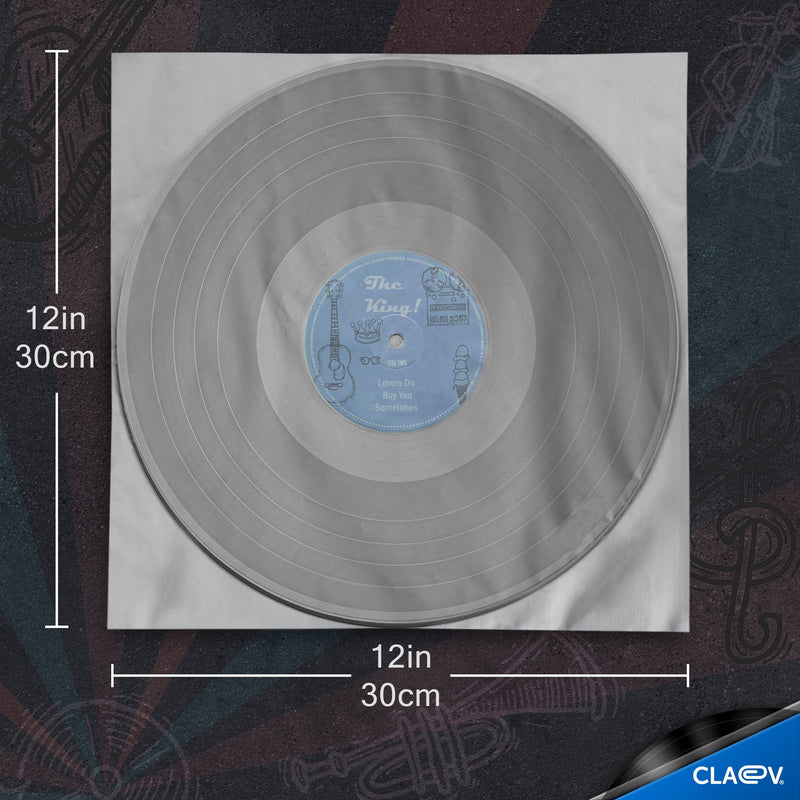 [Australia - AusPower] - 50 Anti Static Inner Record Sleeves for Vinyl LP Records (12 inch, Square, Translucent), Album Record Protective Plastic Covers for Storage 50 Pack 