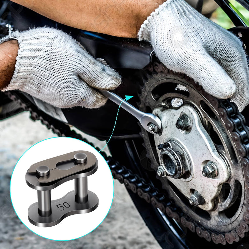 [Australia - AusPower] - #50 Roller Chain Connecting Links(10 Pack), Master Connector Link for Motorcycles,Mini Bicycles,Snow Removal Machines,Agricultural Machinery 