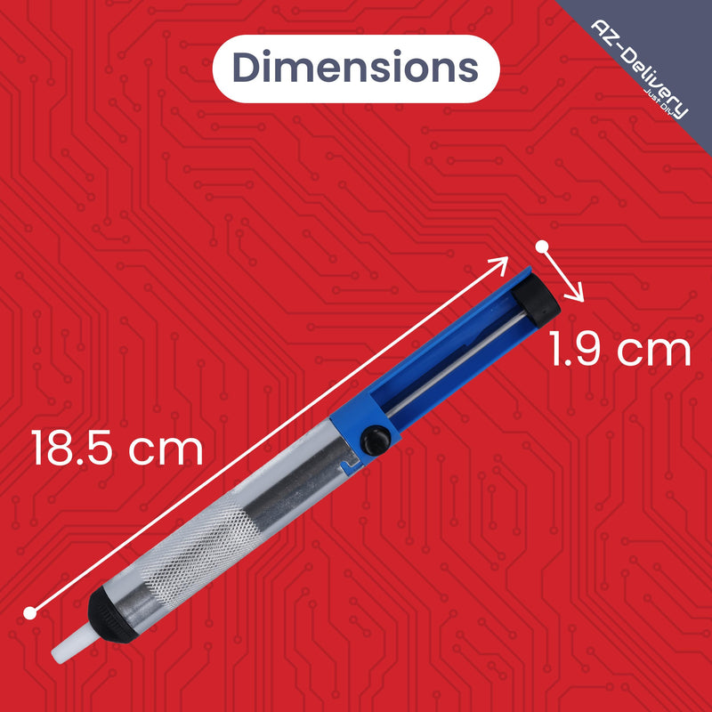 [Australia - AusPower] - AZDelivery Desoldering Pump Soldering Pump Soldering Pump - Solder Remover for Electronics & Circuit Boards - Manual Vacuum Desoldering Tool with Heat Resistant Nozzle - Soldering Accessories for 