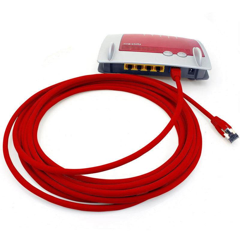 1aTTack.de 2 m Cat 8 Network Cable CAT8 Cable Red - Pack of 5 Cat.8 LAN 2000 MHz 40 Gbit s 40GBase-T Poe+ Patch Cable Ethernet Cable LSZH - 5 x 2 m Red 2m Pack of 5 red