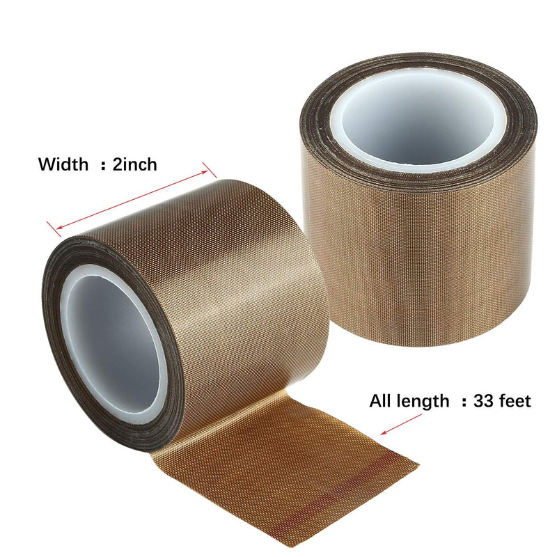 iVict Teflon Tape/PTFE Tape for Vacuum Sealer Machine,Hand or Impulse Sealer(2-inch x 33 feet)-Suitable for FoodSaver, Seal A Meal, Weston, Cabella's 2-inch x 33 Feet