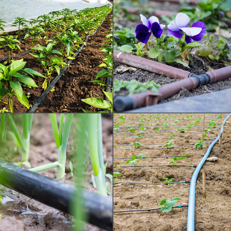 [Australia - AusPower] - URATOT 40 Pieces Drip Irrigation Fittings Kit 1/2" Tubing Set, 10 Tees, 10 Couplings, 10 Elbows and 10 End Cap Plugs Drip Irrigation Barbed Connectors for Drip Sprinkler Systems 