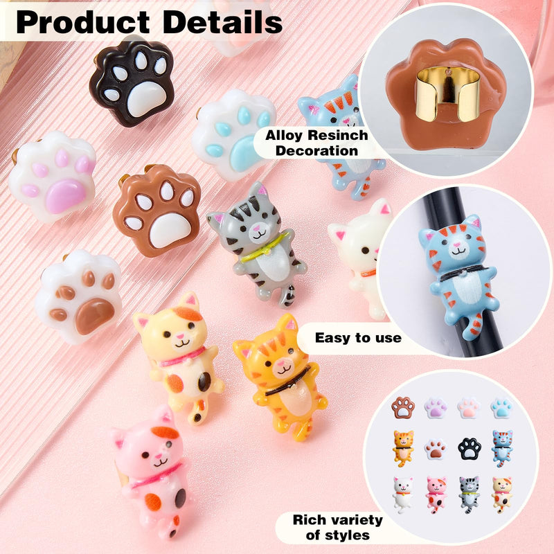 [Australia - AusPower] - 12 Pcs Stethoscope Charms for Nurses Personalized Paw Print and Cat Stethoscope Accessories Gifts for Nurse Graduates Doctor Surgeons and Medical Assistant Cat and Paw 
