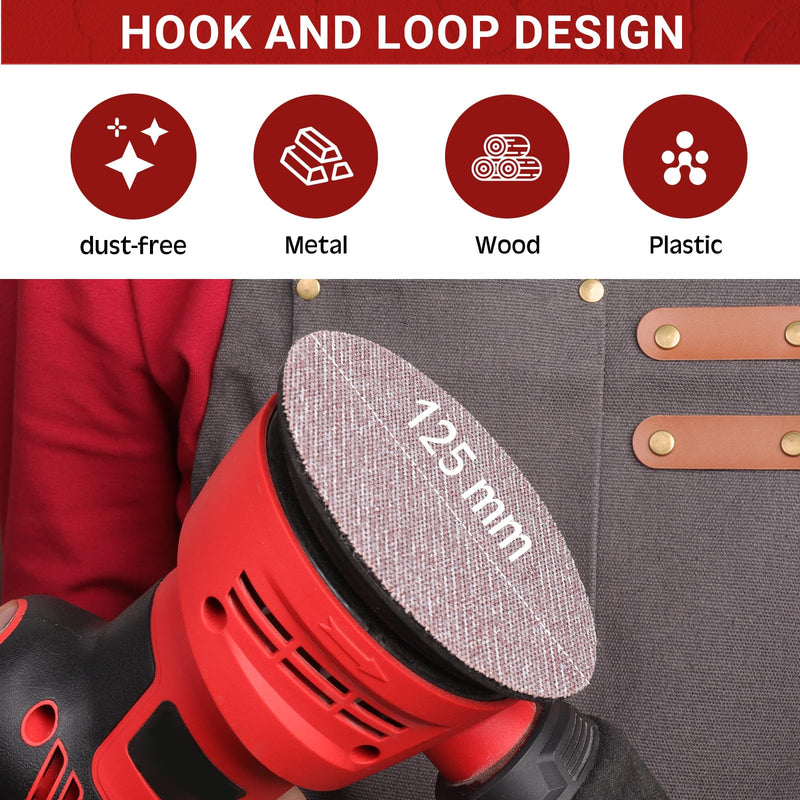 Sanding Mesh 125 mm, Grit 80 to 400 Sanding Net Set | Efficient Dust Removal Abranet for Wall Sander, Mesh Sandpaper for Wood, Metal, Car, Paint Mix grit