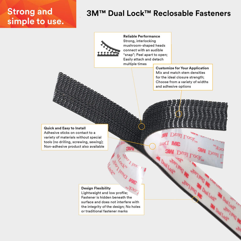 [Australia - AusPower] - 3M Dual Lock Reclosable Fastener TB4575, Black, 1 in x 10 ft 