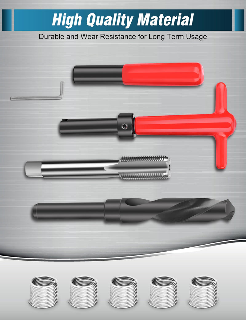 [Australia - AusPower] - M18x1.5 Thread Repair Kit, 10 Pcs Helicoil Thread Repair Kit Thread Chaser Set, Portable Thread Metric Inserts Repair Kits Helicoil Thread Repair kit, Compatible Hand Tool Set for Auto Repairing M18x1.5 