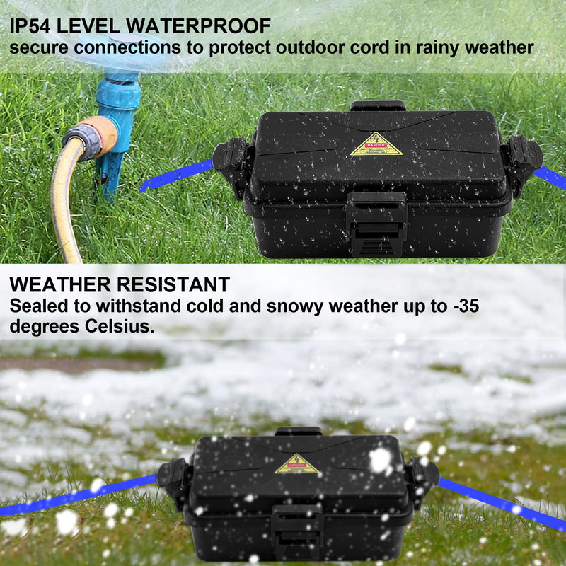 [Australia - AusPower] - Outdoor Electrical Box Waterproof IP54-rated Outdoor Outlet Box Black Outdoor Extension Cord Cover Box (7.6 x 3.9 x3.3 inch) Wall-Hangable Waterproof Box for Protect Outlet (1 PCS Black) 1 PCS Black 