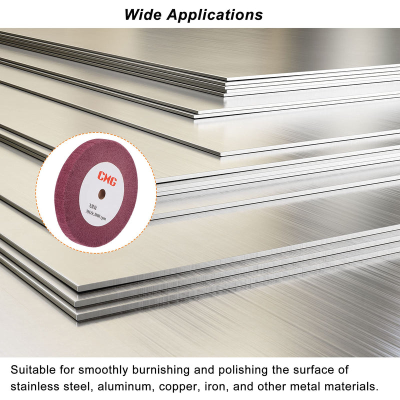 [Australia - AusPower] - sourcing map 200 mm x 25 mm 320 Grit Fleece Polishing Disc Abrasive Fabric Nylon Wire Drawing Sanding Disc for Stainless Steel Metal Red 200mm x 25mm 