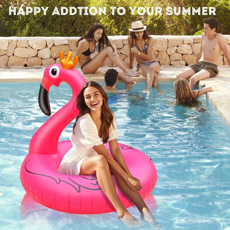[Australia - AusPower] - Water Bottle Inflatable Flamingo Pool Floats, Giant Pool Raft Tubes Swim Ring, 42Inch Pink Flamingo Pool Float, Large Blow Up Flamingo Floaties Water Floaties Pool Raft Lounger for Adult Pink 1 PC 