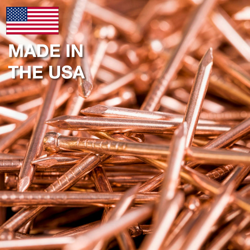 [Australia - AusPower] - 10 Pack 3 Inch USA MADE Copper Nails Pack - Pure Copper Nail Spikes USA Made - Solid Reliable Used for Trees, Stumps, Landscaping, and Hobbies (10) 10 