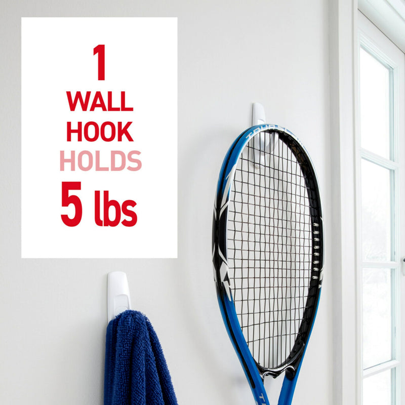 Command 5 lb Large Utility Hooks, 14 Hooks and 16 Strips, Damage-Free Hanging Wall Hook with Adhesive Strips, No Tools Required, Great for Home Kitchen Office Organization White