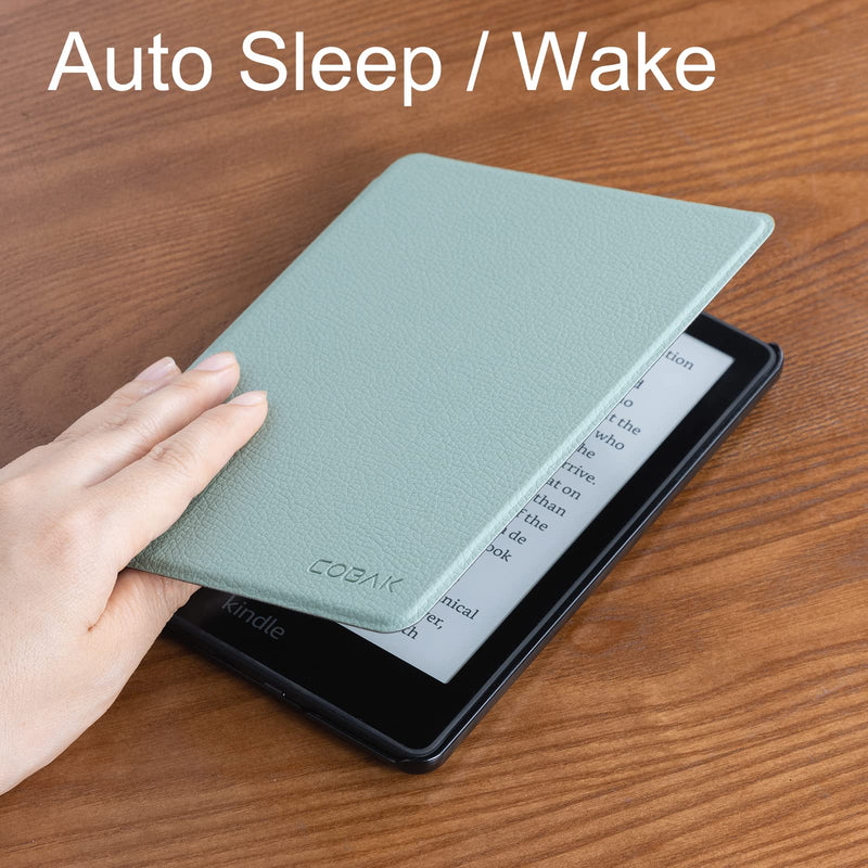 [Australia - AusPower] - CoBak Kindle Paperwhite Case - All New PU Leather Cover with Auto Sleep Wake Feature for Kindle Paperwhite 11th Generation 6.8" and Signature Edition 2021 Released ***A-sage green 