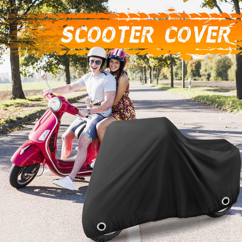 [Australia - AusPower] - Scooter Cover, Waterproof Moped Cover, Vespa Cover, Outdoor Windproof and UV, for 72" Long Yamaha Honda Ruckus Motorbike Cover (Black) Black S-72 inch 