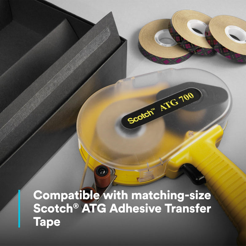 3M Scotch ATG 700 Adhesive Applicator, 1/2 in and 3/4 in wide rolls, Yellow 0.50 - 0.75 in Tape
