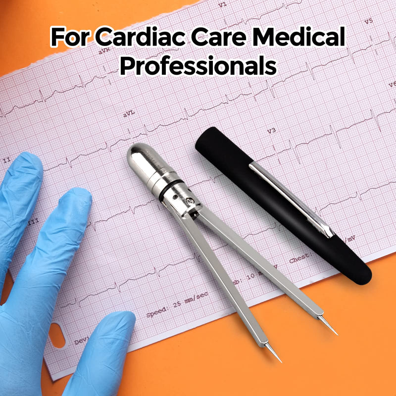 [Australia - AusPower] - EKG Caliper Pen, ECG Calipers for Nurses, Black EKG Caliper Cardiology, Electrocardiogram Measuring Tool 