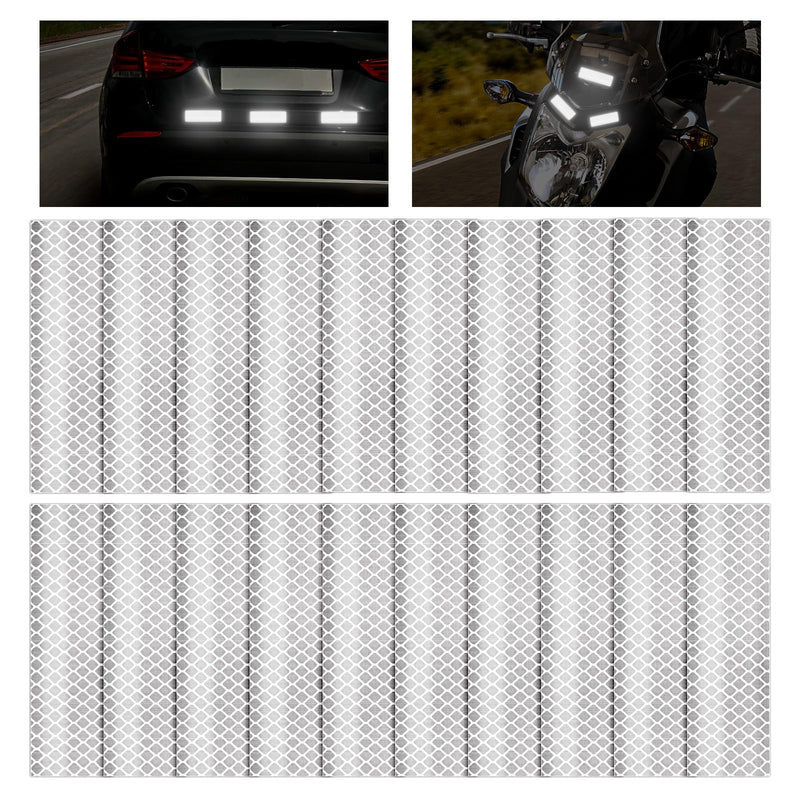 20pcs Super Reflective Stickers, Waterproof Self-Adhesive Safety Tape High-Strength Reflective Stickers for Cars Bicycles Helmets Emergency Safety Marking