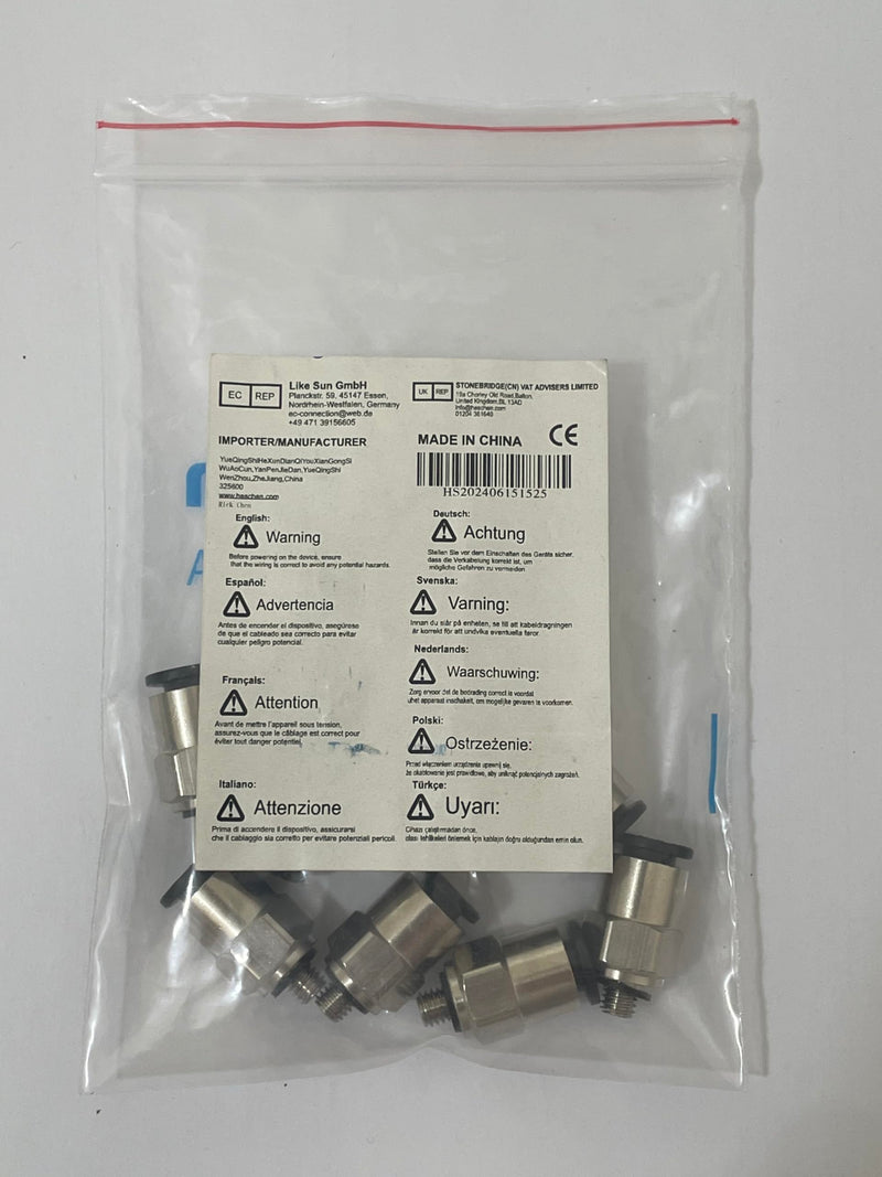 [Australia - AusPower] - Quick Fittings PC6-M5 6mm Push-to-Connect Air Line Fittings Push In Joint Thread Male M5 Pneumatic Connector 10 Pcs 