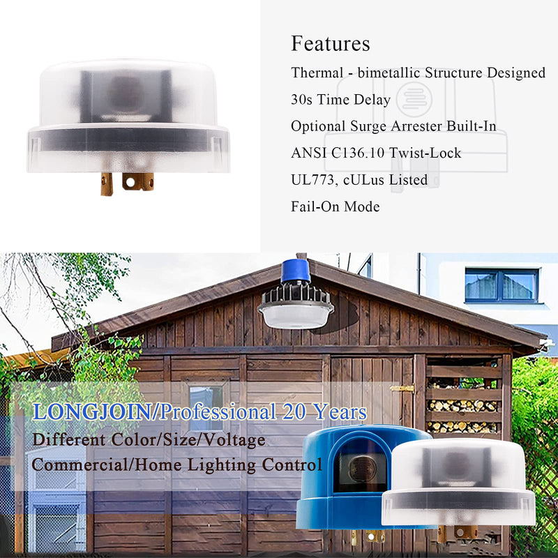 [Australia - AusPower] - Twist Lock Photocell for LED Barn Light, Area Light, Street Light, Parking Lot Lights and Dusk to Dawn Light Auto On Off Photocell Switch-3PC (3.Units) 