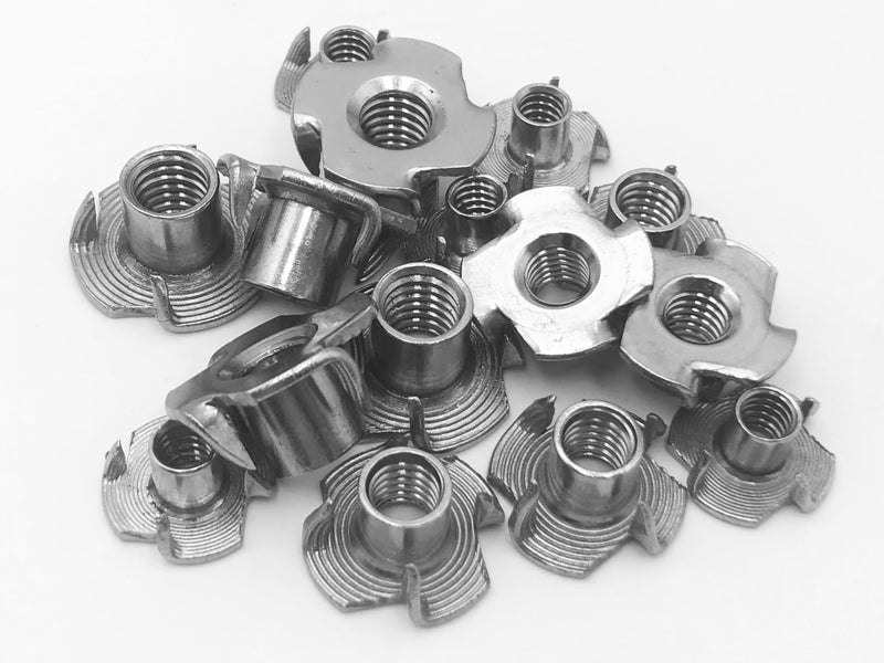[Australia - AusPower] - T Nut Tee Nut 4 Pronged T-Nut Tee Nut,4 Pronged T Blind Nut Stainless Steel for Wood, Rock Climbing Holds, Cabinetry, 1/4",5/16",3/8" 50Pcs 1/4",5/16",3/8" 