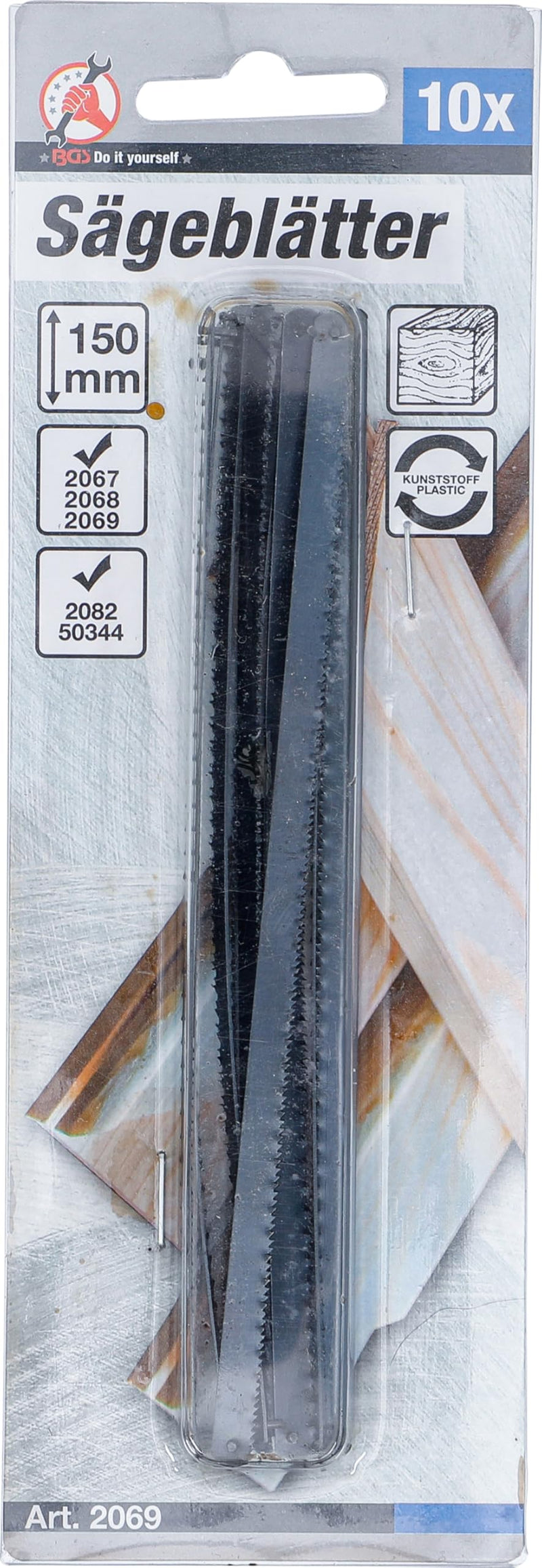 BGS Diy 2069 | Saw Blades | 150 mm | 10 Pieces | Wood & Plastic | Suitable for saws item no. 2067, 2068, 2082