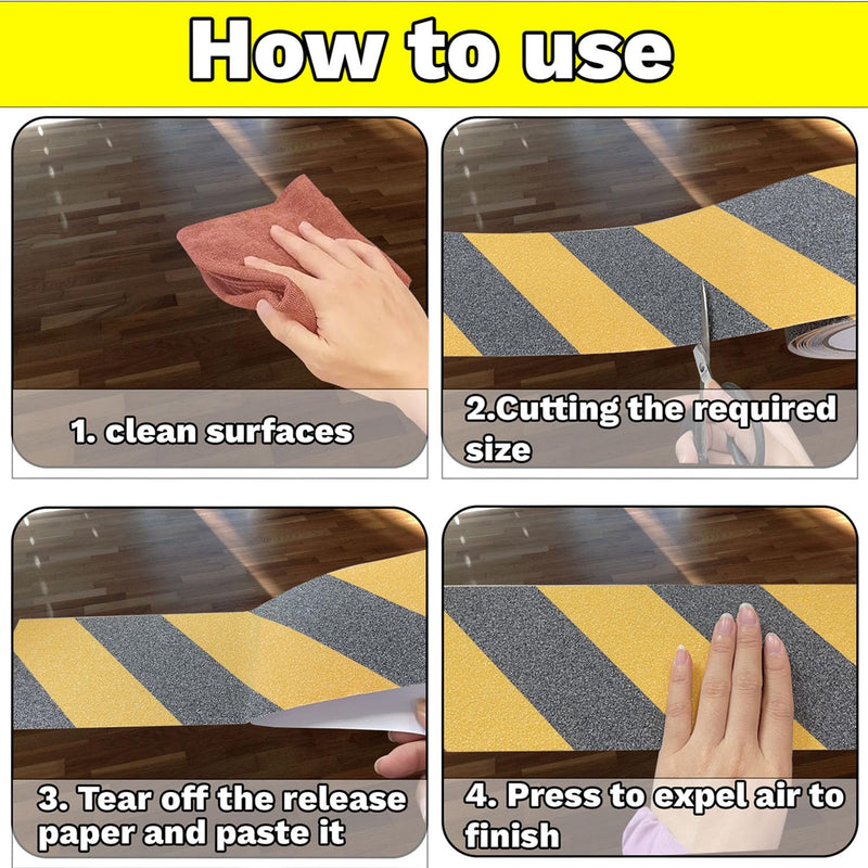 Anti Slip Traction Tape 4'' x 16.4 Ft Grip Tape for Stairs Outdoor/Indoor Heavy Duty Safety Friction, Abrasive Non Slip Tapes Non Skid Roll High Traction Grit for Steps, Ramps, Treads, Walkway 4 Inch * 16.4 Ft