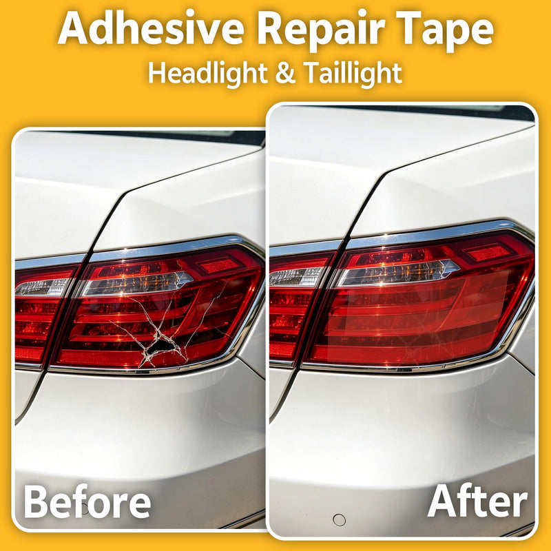 Lypumso 2in x 20ft Tail Light Repair Tape, Self-Adhesive Headlight & Taillight Repair Transparent Tint Vinyl Tape, 2 Rolls Red & Clear Auto Tail Fog Lights Headlight Lens Light Tape Red and Clear