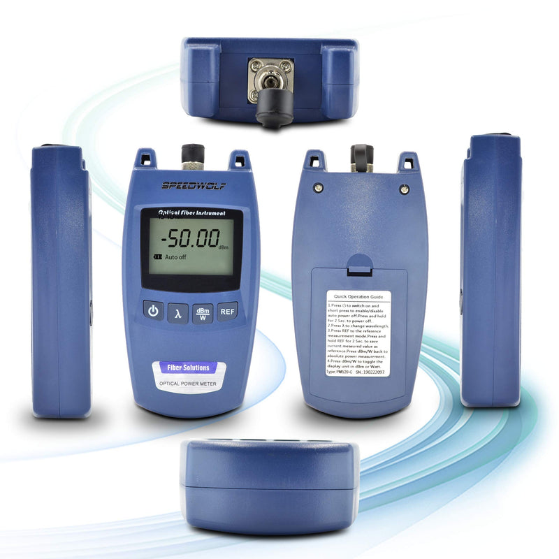 [Australia - AusPower] - SPEEDWOLF Mini Portable FTTH Fiber Optical Power Meter (-50dBm~+26dBm),Handlend Optic Fiber Cable Tester Tool with FC Adapter for CCTV CATV Engineering Maintenance 