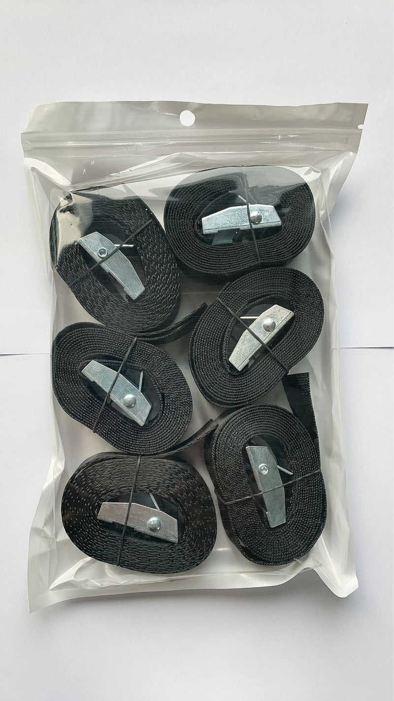 [Australia - AusPower] - 6 Pack Lashing Straps 6.5ft x 1" Tie Down Straps Up to 1500lbs,Heavy Dust Lashing Secure Strap Adjustable Cam Buckle Straps for Motorcycle, Cargo, Trucks,Trailer,Luggage Black 