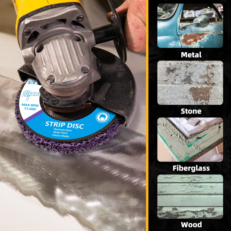 [Australia - AusPower] - 10 Pack Strip Discs Stripping Wheel 4 inch for Angle Grinder Clean and Remove Paint Coating Rust Welds Oxidation (4" x 5/8") 4" x 5/8" 10.0 
