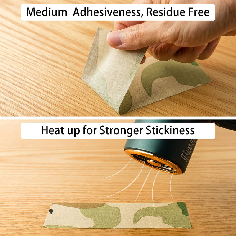 Camo Tape Camouflage Tape No Residue, Non-Reflective 2" by 30Yard with Various Camo Patents Tan