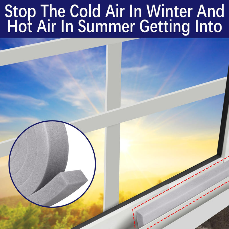 [Australia - AusPower] - 2 Pcs Air Conditioner Foam Tape-2'' x 1'' x 6.5 Ft Foam Air Conditioner Weatherseal Tape- Non-Adhesive Foam Seal Strip with Glue Point for Air Conditioner Door Window Seal grey-2pcs 2 