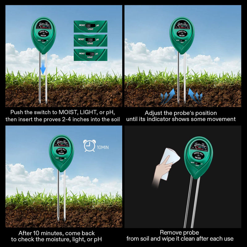 [Australia - AusPower] - VIVOSUN Digital Heat Mat Thermostat Temperature Controller, and Soil Tester, 3-in-1 Plant Moisture Meter Light and PH Tester for Home, Garden, Lawn, Farm, Indoor and Outdoor Use, Promote Plants Health 
