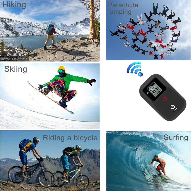 [Australia - AusPower] - Suptig Remote WiFi Remote Compatible for Gopro Hero 8 Hero 7 Black Hero 6 Hero 5 Hero 4 Hero Session Hero 3 Hero 3+ Hero +LCD Max Fusion Waterproof Wireless Remote WiFi Remote (Black) 