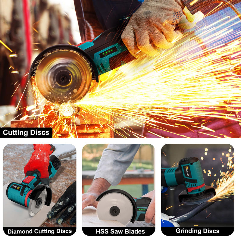 [Australia - AusPower] - Gisam 75 mm Professional Cutting Discs & Flap Discs, Bore Diameter 10 mm, Accessory Set for Diameter 76 mm Mini Battery Angle Grinder (1-75 mm, 21 Pieces) 1-75 mm, 21 pieces 