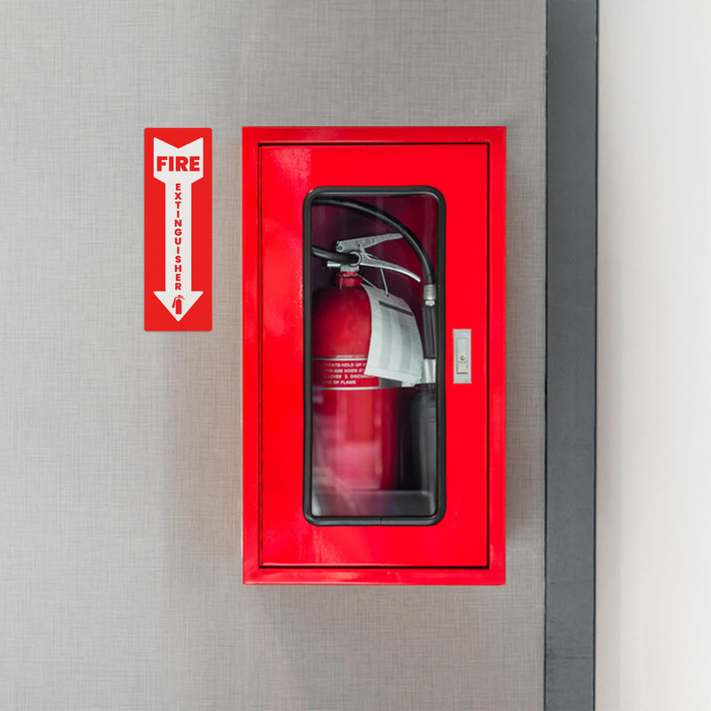 Fire Extinguisher Sticker (Vertical) for Commercial and Business Use: Office, Facility, Landlord - High Visibility Fire Extinguisher Sign for Safety and Compliance: Size 6" x 2", 20 Labels Vertical