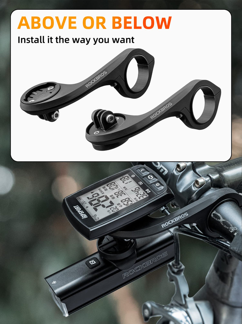 [Australia - AusPower] - ROCKBROS Out Front Mount Compatible with Garmin, iGPSPORT - Bike Handlebar 1.26’’-1.38’’/ 32-35mm 