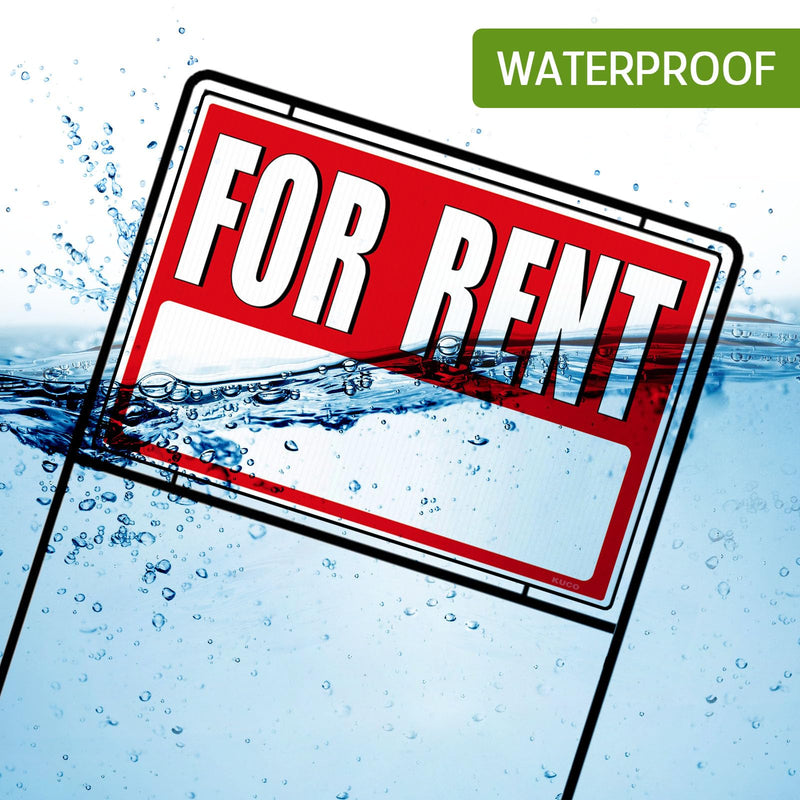 For Rent Signs with Stakes, Double-Sided Printing, For Rent Yard Signs, For Rent Sign with Stand,(3 Pack)