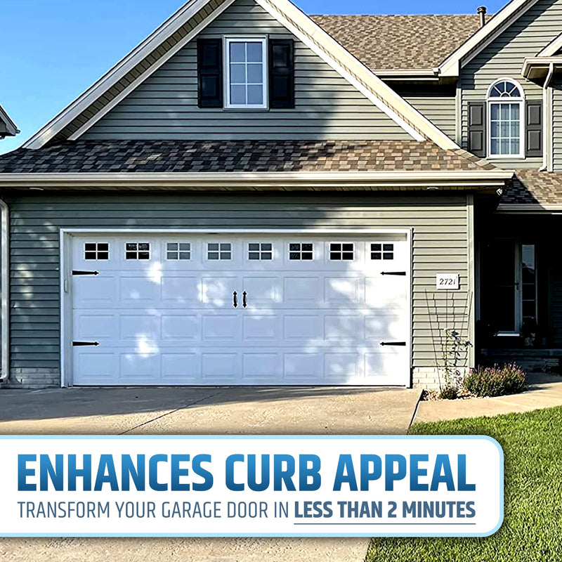 [Australia - AusPower] - Premium Quality & Strong Magnetic Garage Door Decorative Hardware - Set of 2 Handles + 4 Hinges - Faux Garage Door Accents Kit for Curb Appeal | No Installation Needed | Will Never Fall Off Magnetic Hinges & Handles Set 